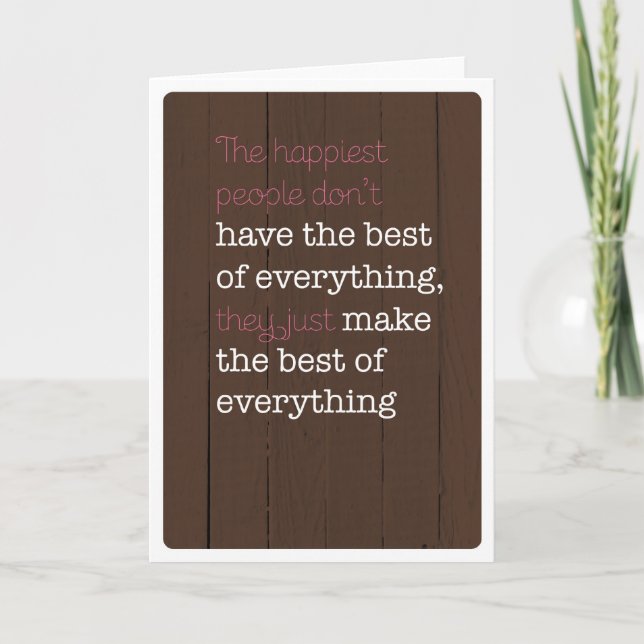 Ser feliz tarjeta de motivación positiva (Anverso)