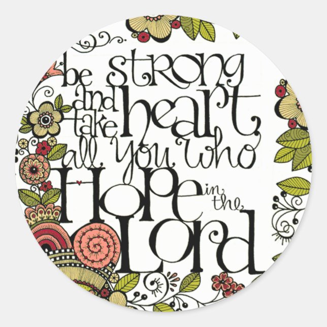 Ser fuerte y tomar el corazón - Sellos de Pegatina (Anverso)