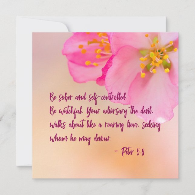 Ser Sobria Y Autocontrolada Floral Cristiana (Anverso)