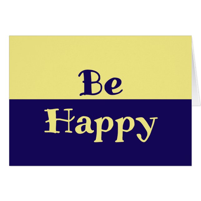 Ser tarjetas en blanco felices (amarillo mantequil (Anverso (Horizontal))