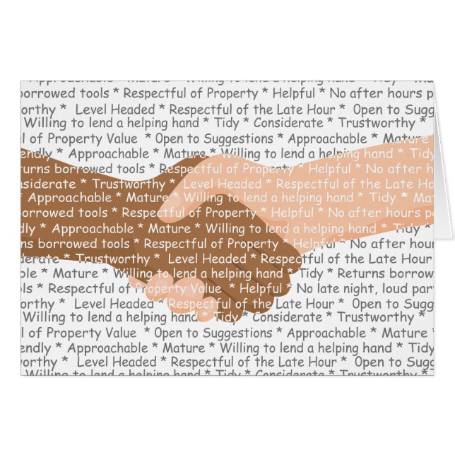 Ser un buen vecino (Anverso (Horizontal))