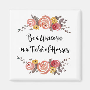 Ser un imán de citas de pintura de flores de unico