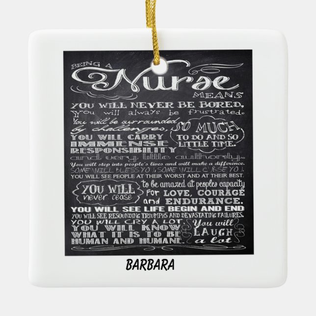 Ser Una Enfermera Diciendo Ornamento (Anverso)