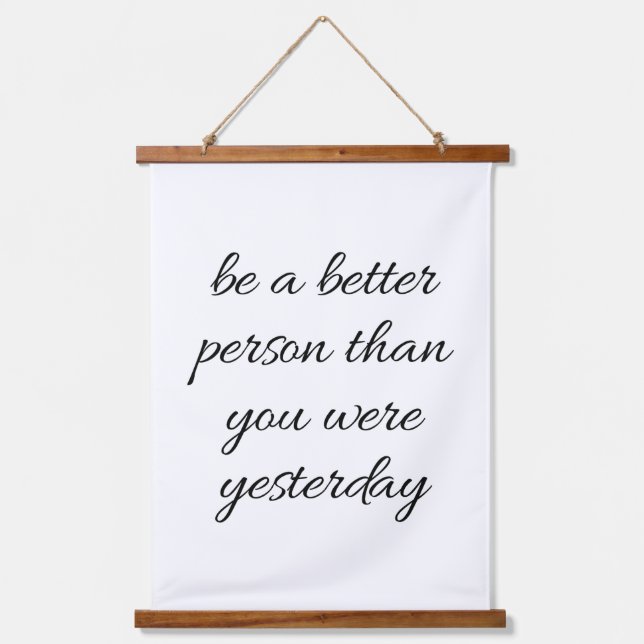 Ser Una Persona Mejor Madera Tapiz De Muro (Anverso)