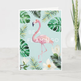 Ser una tarjeta de cumpleaños de Flamingo