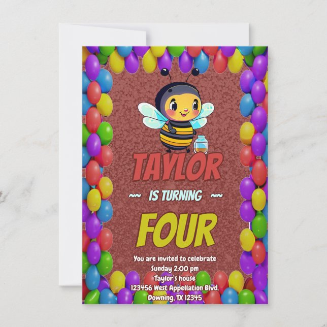 Ser Único Invitación de Cumpleaños Personalizada p (Anverso)
