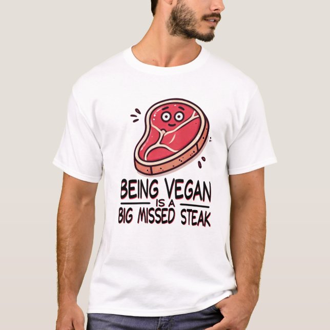 Ser vegano es una camiseta grande y perdida (Anverso)