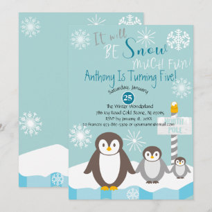 Será Nieve Muy Divertida Invitación A Cumpleaños