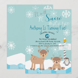 Será Nieve Muy Divertida Invitación A Cumpleaños