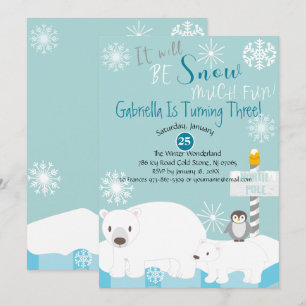 Será Nieve Muy Divertida Invitación A Cumpleaños