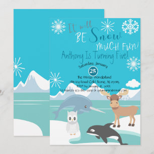 Será Nieve Muy Divertida Invitación A Cumpleaños