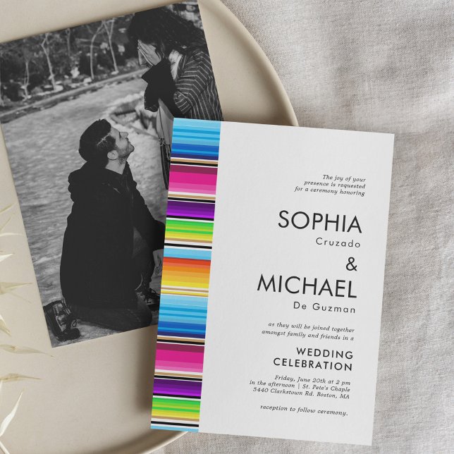 Serape Spring Stripes | Invitación a la boda (Subido por el creador)