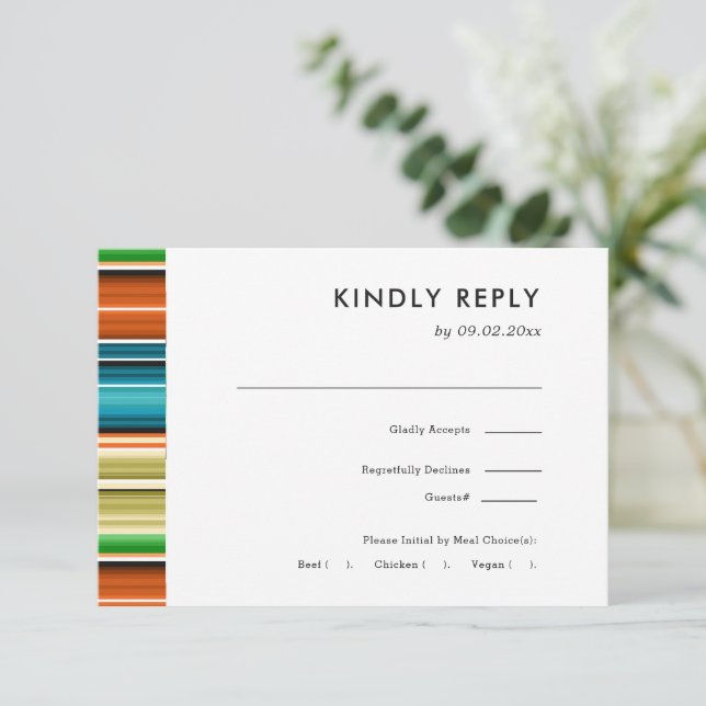 Serape Summer Stripes | RSVP de boda + elección de (Anverso de pie)