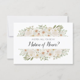 ¿Serás mi atrón de honor blanco floral elegante?