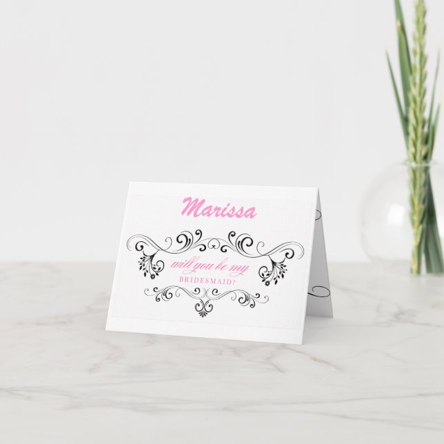 ¿Serás mi BRIDESMAID? Tarjeta personalizada (Anverso)