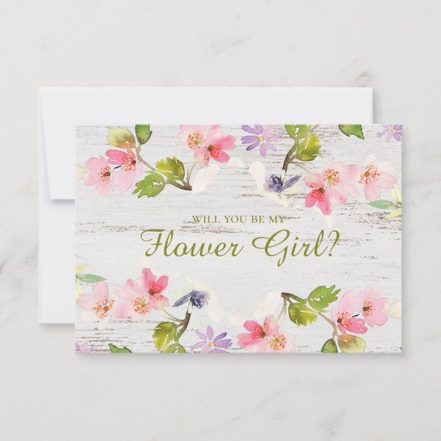 ¿Serás Mi Chica De Flores Rustic Pink Florines? (Anverso)