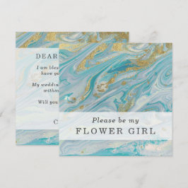 ¿Serás Mi Chica De Flores Turquesa Y Tarjeta De Or