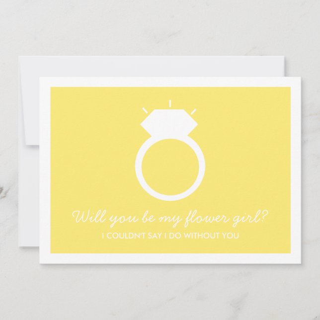 ¿Serás Mi Chica Flor? Tarjeta de anillo amarilla (Anverso)