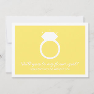 ¿Serás Mi Chica Flor? Tarjeta de anillo amarilla