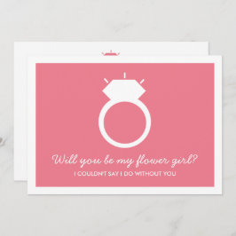 ¿Serás Mi Chica Flor? Tarjeta de anillo rosado