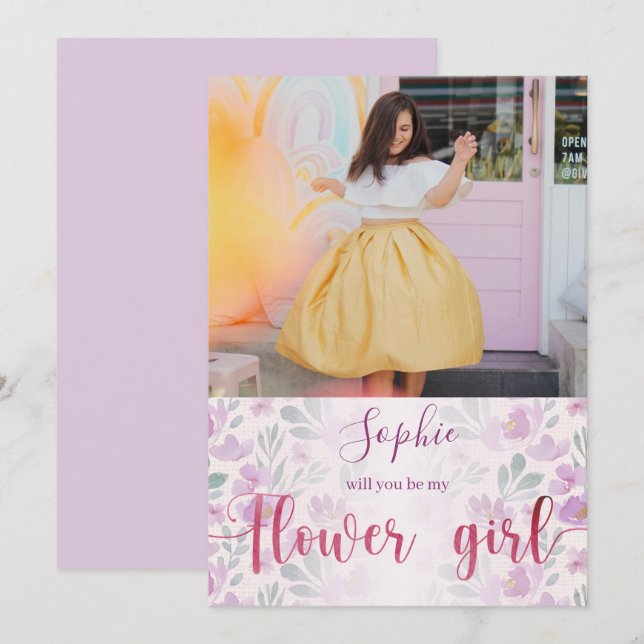 ¿Serás mi dama de flores Acuarela floral (Anverso / Reverso)