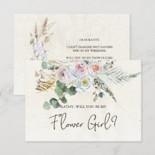 ¿Serás Mi Dama de Flores Pastel Boho Neutral