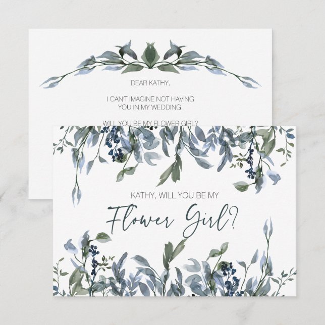 ¿Serás mi dama de flores Sage Silver Green? (Anverso / Reverso)