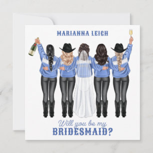 ¿Serás mi dama de honor? Chicas en Invitación de M