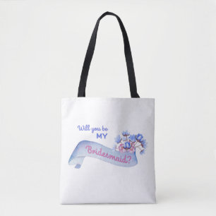 Serás mi dama de honor con bolsa de mano de flores