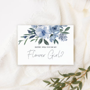 ¿Serás Mi Dama de Honor Flores Azules Polvorientas