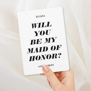 ¿Serás mi dama de honor? Invitación de texto moder