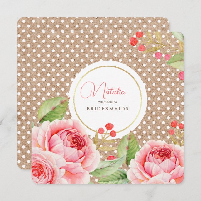 ¿Serás mi dama de honor? Invitaciones personalizad (Anverso / Reverso)