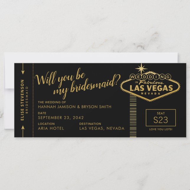 ¿Serás mi dama de honor Las Vegas? (Anverso)