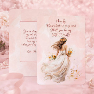 ¿Serás mi dama de honor mujer con vestido fluido?