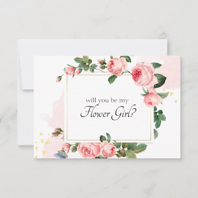 ¿Serás Mi Dama de Honor Rosa Rosada Sonrojada (Anverso)