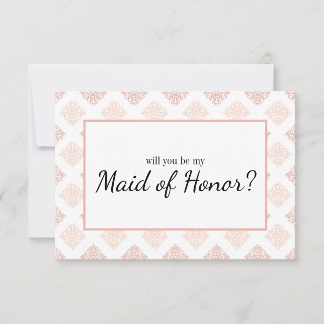 ¿Serás Mi Dama de Honor Suave Rosa Melocotón Dam (Anverso)