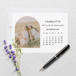 ¿Serás mi dama de honor Tarjeta de calendario de f