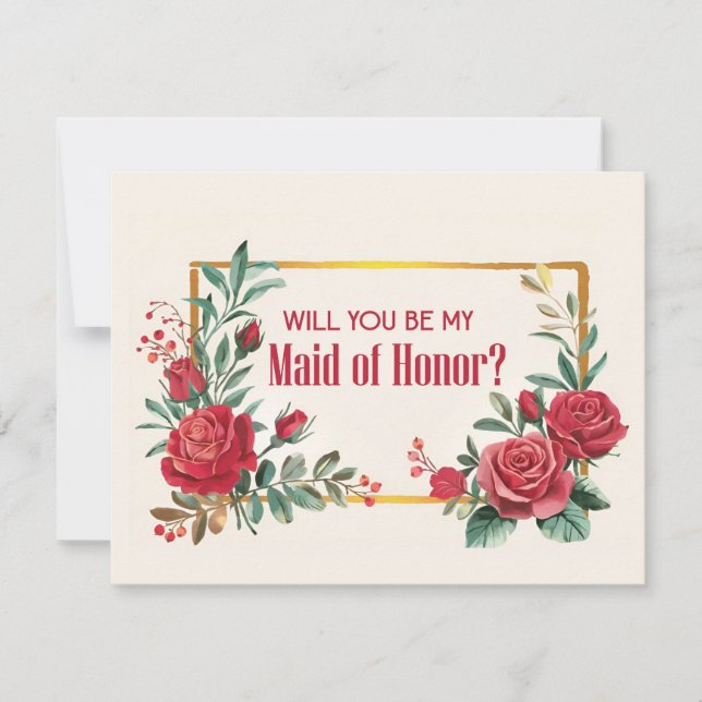 ¿Serás mi dama de honor Tarjeta de felicitación pl (Anverso)