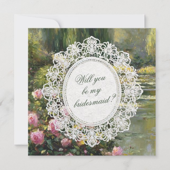 ¿Serás mi dama de honor Tarjeta de invitación de p (Anverso)