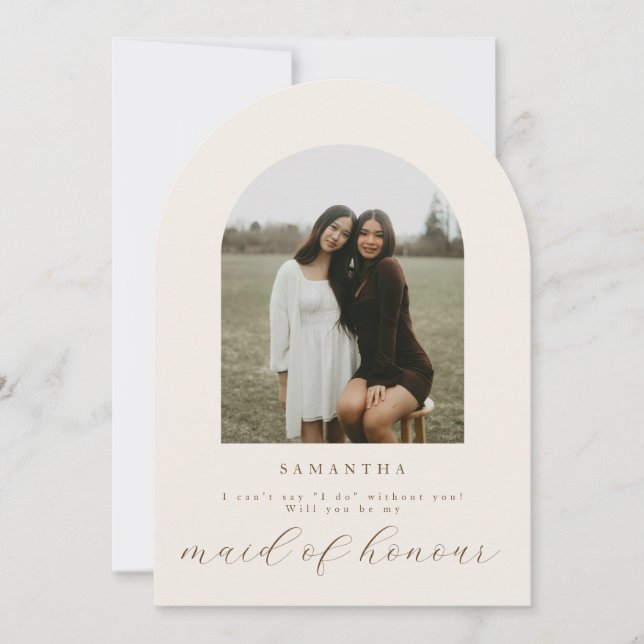 ¿Serás mi Dama de Honor Tarjeta de Propuesta de Fo (Anverso)