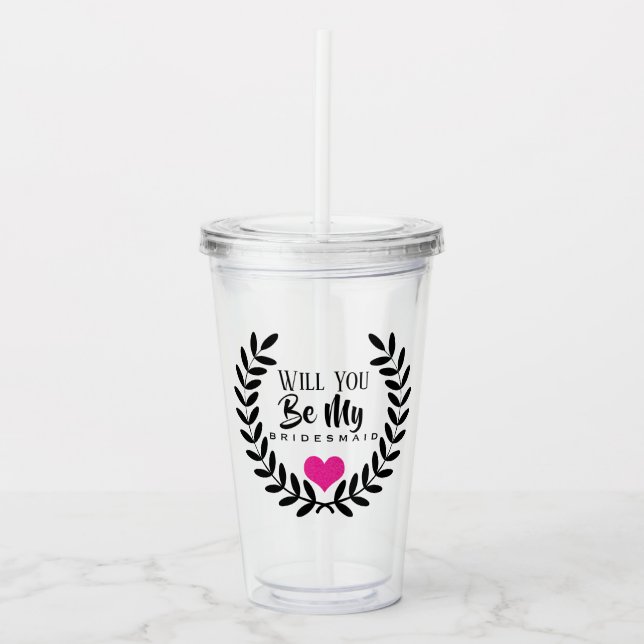 ¿SERÁS MI DAMIGANTA DE HONOR VASO ACRÍLICO (Anverso)