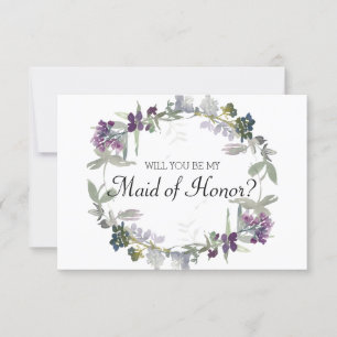 ¿Serás mi doncella de honor lavanda acuarela