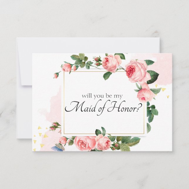 ¿Serás mi doncella de honor, rosa rosado rubio? (Anverso)