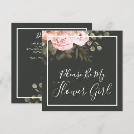 ¿Serás Mi Elegante Tarjeta Floral De Niña?