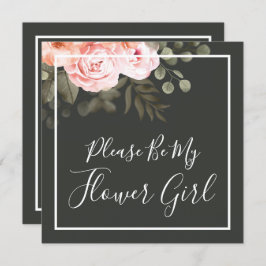 ¿Serás Mi Elegante Tarjeta Floral De Niña?