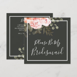 ¿Serás Mi Elegante Tarjeta Floral Rosa De La Novia