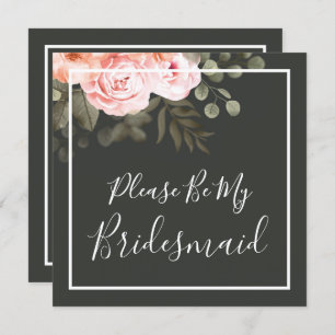 ¿Serás Mi Elegante Tarjeta Floral Rosa De La Novia