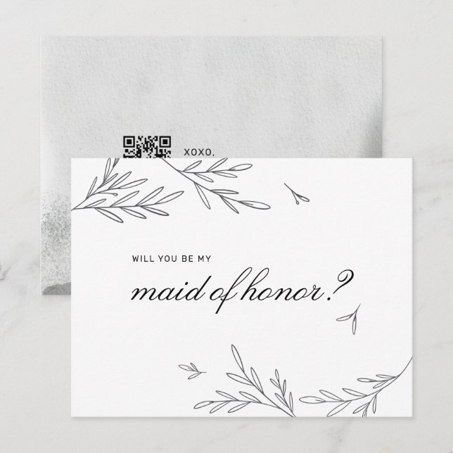 ¿Serás mi empleada de honor Invitación Postcard? (Anverso / Reverso)
