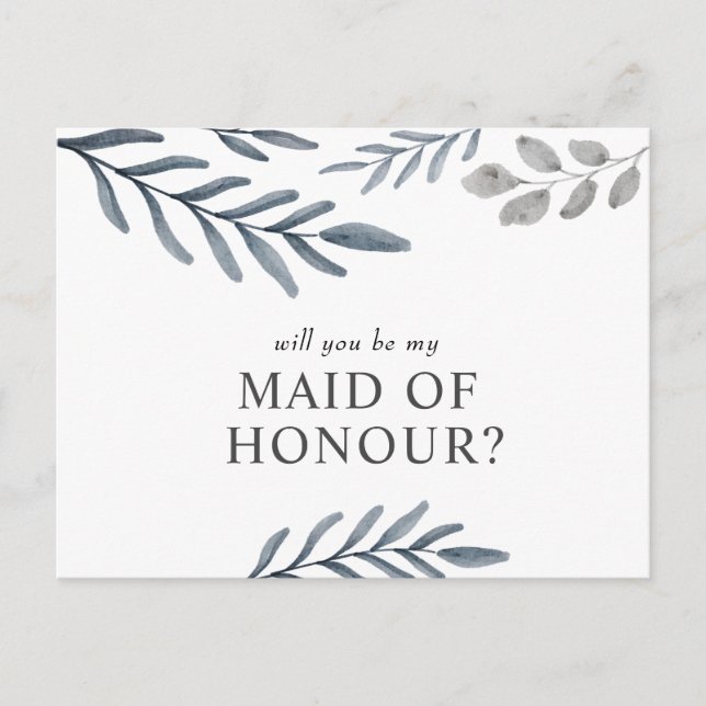 ¿Serás mi empleada de honor Invitación Postcard? (Anverso)