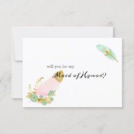 ¿Serás mi empleada de honor? Las plumas de boho ro